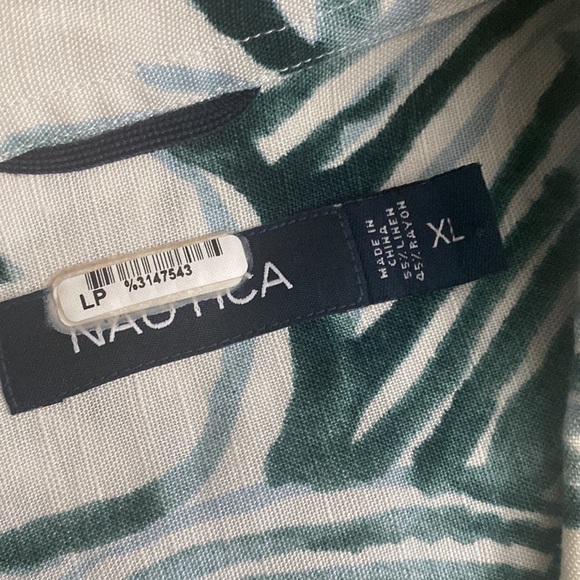 Nautica men’s 55% linen tropical print short sleeve shirt size extra-large - Picture 2 of 7